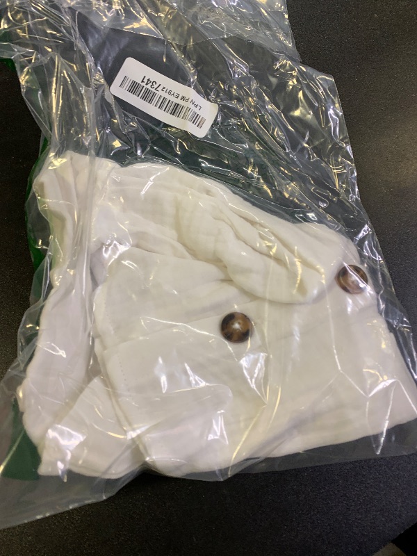 Photo 1 of Baby Boys Clothes Toddler Infant Boys Button-down Shirt Tops  Summer Outfit 2PCS with Pockets (White, 6-12 Months)
