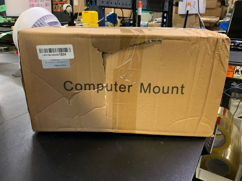 Photo 1 of Adjustable Clamp Mount On Desk for PC Tower - No Drilling, Height Adjustable from 13.2" to 21.6", Width Adjustable from 5.5" to 9.8", Heavy Duty Under Desk Computer Case CPU Holder, White