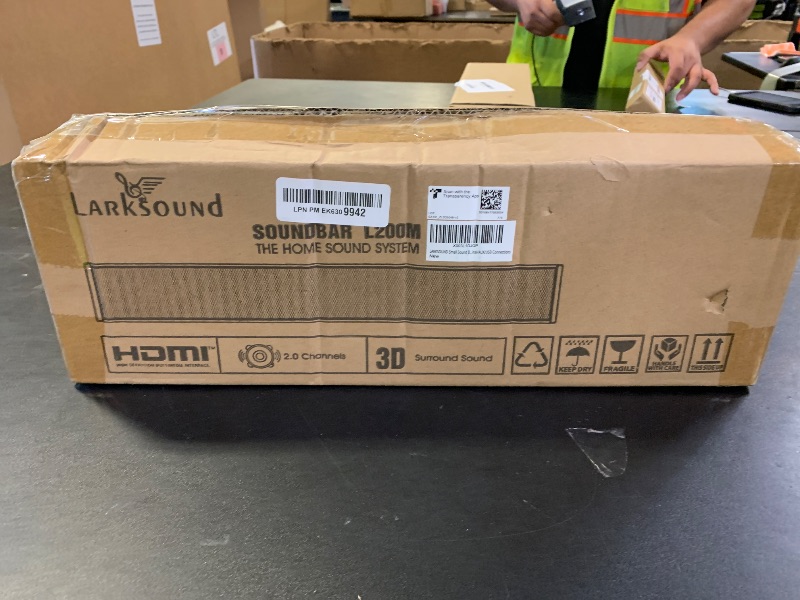 Photo 1 of LARKSOUND Small Sound Bar for TV, PC, Gaming, Surround Sound System, Mini TV Speaker Soundbar with Bluetooth/HDMI ARC/Optical/AUX/USB Connections