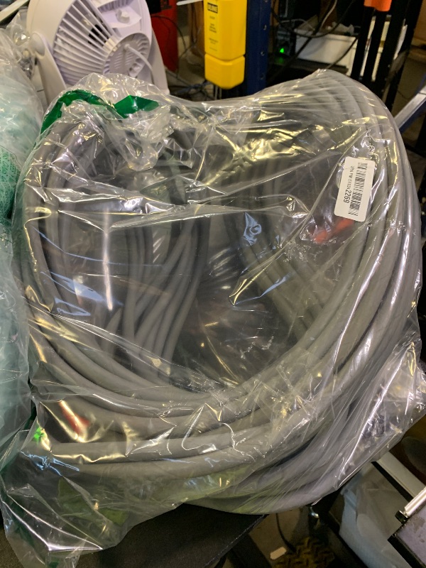 Photo 1 of Heliwoo Pressure Washer Hose 100ft 4200PSI with 3/8 Quick Connect, 1/4 Commercial Grade Steel Wire Braided Kink Resistant Power Washer Extension Hose, Flexible Replacement Hose Adapter Set