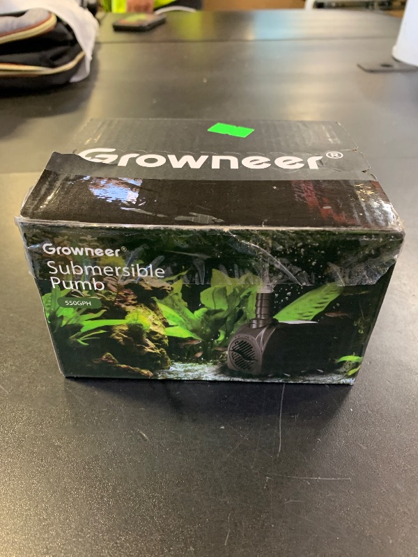 Photo 1 of GROWNEER 550GPH Submersible Pump 30W Fountain Water Pump, 2000L/H, with 7.2ft High Lift, 3 Nozzles for Aquarium, Fish Tank, Pond, Hydroponics, Statuary