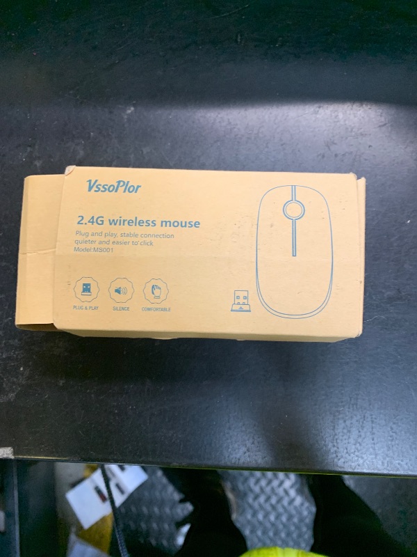 Photo 1 of Vssoplor Wireless Mouse, 2.4G Slim Portable Computer Laptop Mouse with Nano Receiver Quiet Silent Optical Mice for Notebook, PC, Laptop, Computer-Pure White