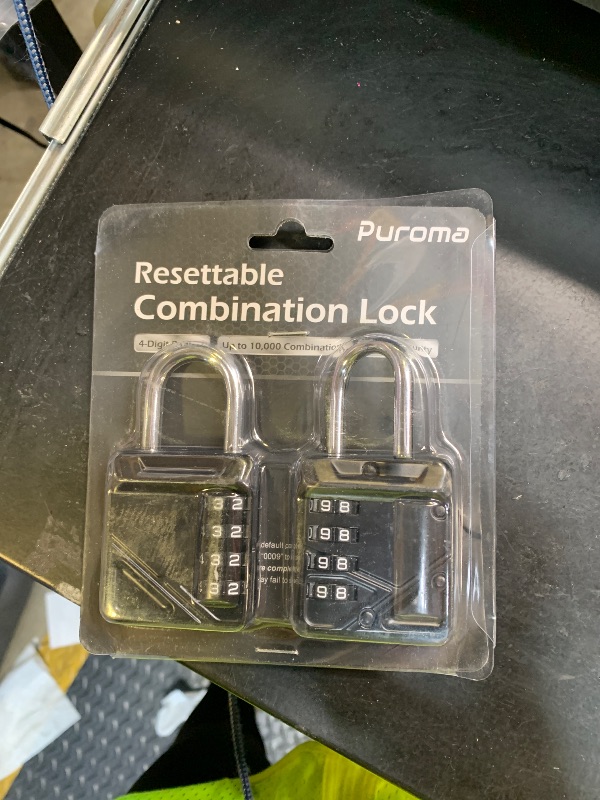 Photo 1 of Puroma Combination Padlock, 4 Digit Waterproof Locks Outdoor Code Lock for Locker, School Gym Locker, Sports Locker, Gate, Case, Hasp Storage (2 Pack, Black)