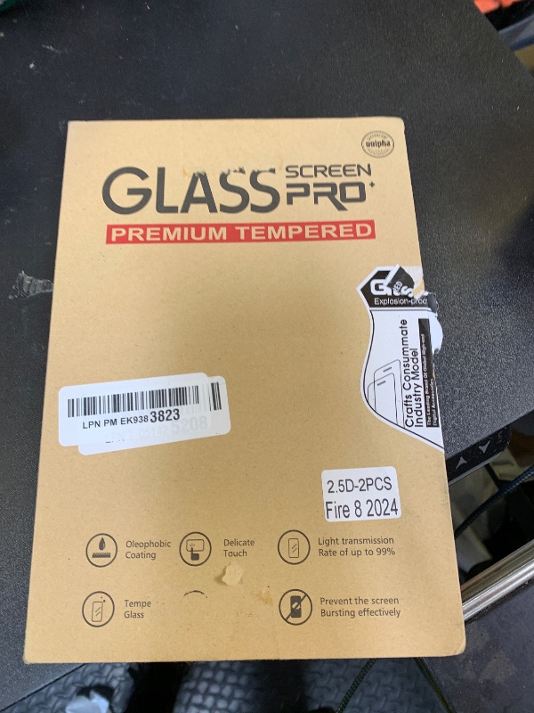 Photo 1 of [ 2 Pack] Maomini Tempered Glass Screen Protector for Kindle Fire HD 8 / hd 8 plus Tablet 2024 2022 2020 release 14th 12th 10th Generation shockproof high Definition Protector (Clear, 8 Inch Fire 8 2024/2022/2020)