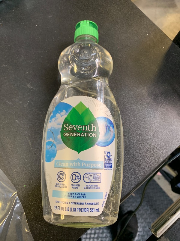Photo 1 of Seventh Generation Dish Liquid Soap Free & Clear liquid soap Dishwashing Soap Dish Soap for sensitive skin 19 oz