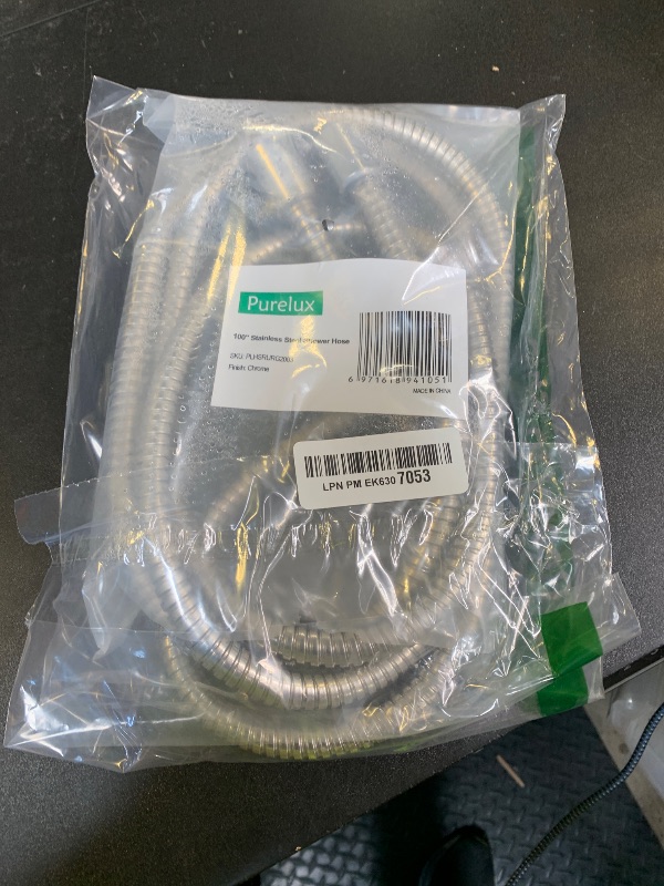 Photo 1 of Purelux 100 Inch Shower Hose, Universal Handheld Showerhead Hose Made of Stainless Steel, Polished Chrome Finish