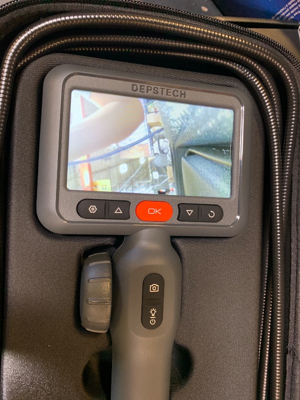 Photo 1 of DEPSTECH Dual Lens Articulating Endoscope Camera with Lights, 4.5" Screen Two-Way Industrial Borescope, Flexible Snake Scope, Video Inspection Camera Tool for Wall Engine Auto Mechanics - 10FT