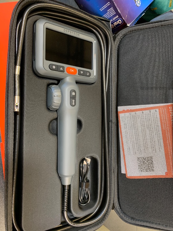 Photo 1 of DEPSTECH Dual Lens Articulating Endoscope Camera with Lights, 4.5" Screen Two-Way Industrial Borescope, Flexible Snake Scope, Video Inspection Camera Tool for Wall Engine Auto Mechanics - 10FT