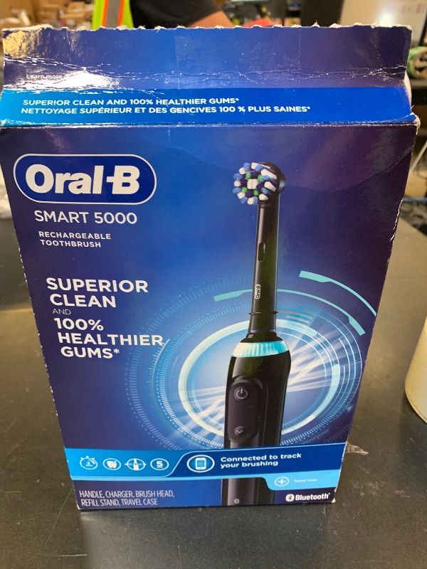 Photo 1 of Oral-B Pro 5000 Smartseries Power Rechargeable Electric Toothbrush with Bluetooth Connectivity, Black Edition