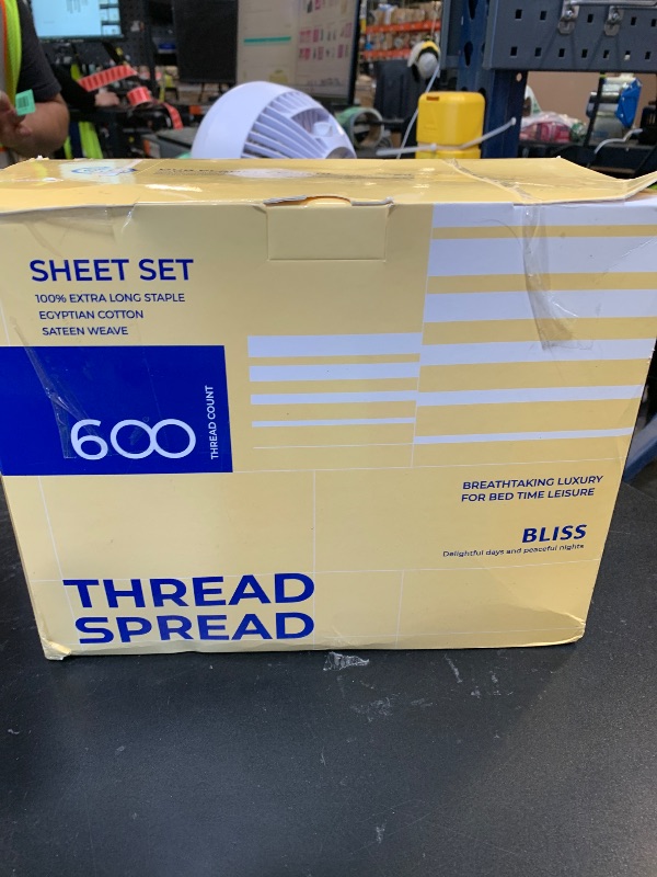 Photo 1 of THREAD SPREAD 100% Egyptian Cotton Sheets Set California King Size - 600 Thread Count 4 PC White Luxury Sheet Cal King Size, Soft, Cooling Hotel Luxury Bed Sheets & Pillowcases, Fits Mattress upto 18"