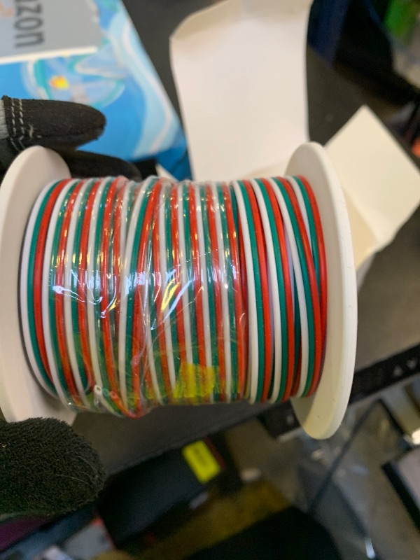 Photo 1 of AOTOINK 100ft Extension Cable 3 Pin Wire Cord 30M 22AWG Hookup Electrical 3 Color Wire Stranded Tinned Copper Cord for Led Strips WS2812B WS2811 Dream RGB Color 3528 5050,12/24V DC LEDs RGB Lighting