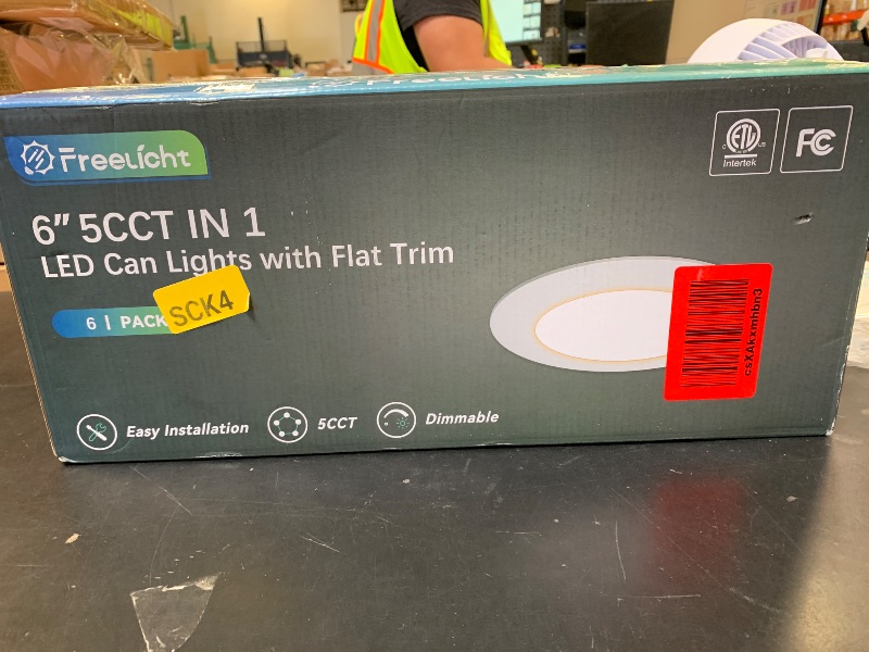 Photo 1 of FREELICHT 6 Pack Retrofit LED Recessed Lighting 6 Inch, Selectable 2700K/3000K/4000K/5000K/6000K, Dimmable Flat LED Can Lights, 10W=110W, 1000LM, IC & Damp Rated, ETL & FCC, White