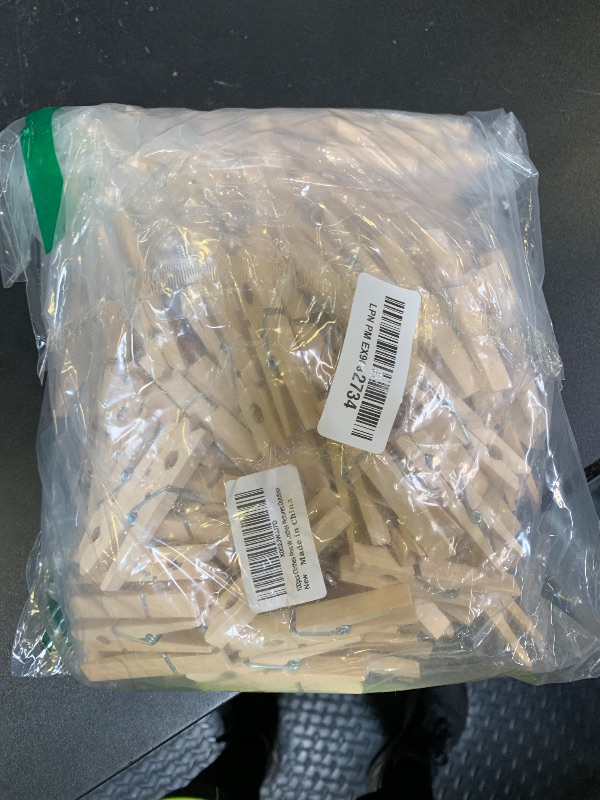 Photo 1 of 100pcs Clothes Pins Wooden Clothespins 3inch Heavy Duty Wood Clips for Hanging Clothes Pictures Outdoor