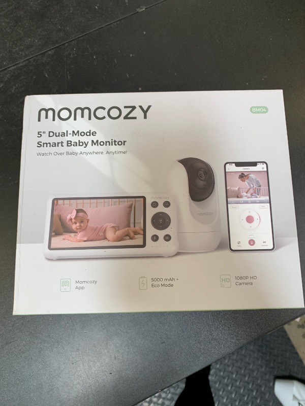 Photo 1 of Momcozy Smart WiFi Baby Monitor with Camera and Audio, 5" 1080P Screen with Wall Mount, Motion & Cry Detection, Safe Fence, Clear Night Vision, 5000mAh Battery, 2-Way Talk, Photo & Video Recording