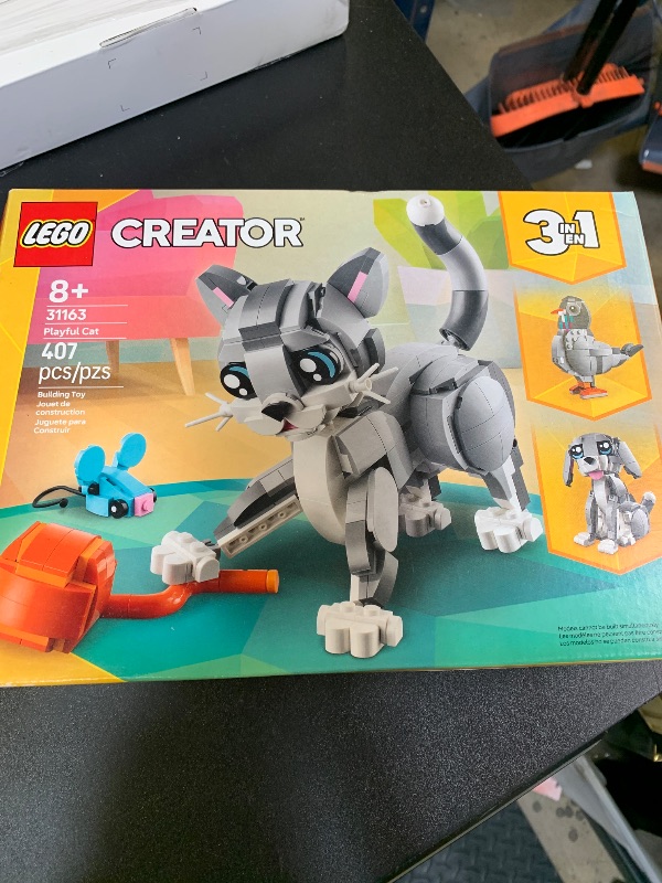 Photo 1 of LEGO Creator 3 in 1 Playful Cat Toy - Building Toy with 3 Building Options, Cat, Dog, or Pigeon - Birthday Gift for Kids - Animal Figures for Kids, Girls and Boys, Ages 8+ - 31163