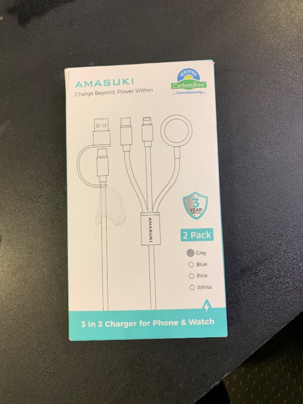 Photo 1 of 2Pack Upgraded 3 in 2 USB C Cable for Apple Watch Charger iPhone Charger USB C Multi Fast Charging Cable Compatible with iWatch Ultra/SE/10/9/8/7/6/5/4/3/2/1 & iPhone 16/15/14/13/12/11/Galaxy S23-4FT