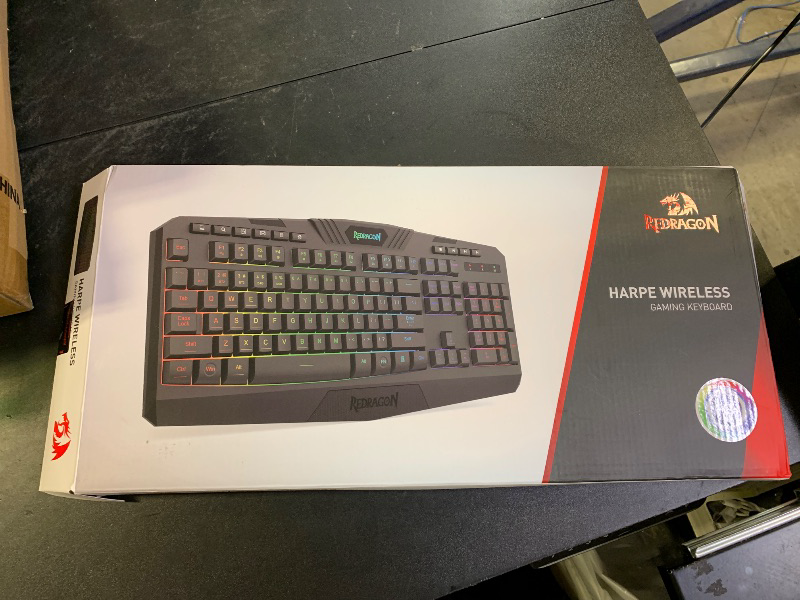 Photo 1 of Redragon K503 Wireless Gaming Keyboard, 3-Mode (2.4G/BT/USB), RGB LED Backlit, Multimedia Keys, Fully Programmable Silent Membrane Keyboard with Wrist Rest for Windows PC Games (Black)