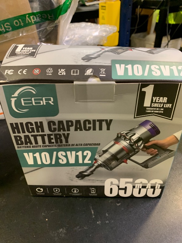 Photo 1 of EGR High Capacity 6500mAh V10 Battery Replacement Compatible with V10 Animal V10 Absolute V10 Fluffy V10 Motorhead SV12 Cordless Stick Vacuum Cleaner (Not Fit SV10)
