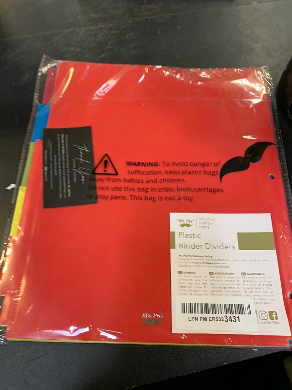 Photo 1 of Mr. Pen- Expanding Binder Dividers with Pockets and Tabs, 5 Tabs, Colorful Dividers for 3 Ring Binder with Pockets