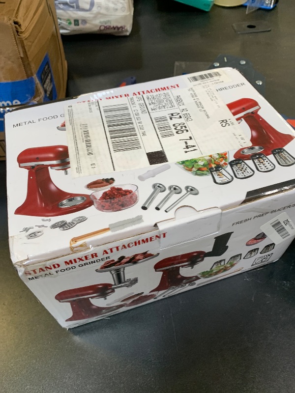 Photo 1 of 2 Set Meat Grinder & Cheese Grater Attachment for KitchenAid Stand Mixer, with 4 Grinding Plates, 3 Metal Sausage Stuffer Tubes, 4 Slicer Shredder Attachment, Burger Press and 3 Blades