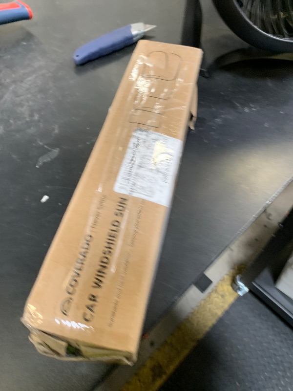 Photo 1 of [2025 Upgrade] Coverado Windshield Sun Shade, UPF80+ Sunshade for Car Windshield Blocks Heat & UV Rays, Thickened Vinyl Coating Keep Cool Protect Interior, M 57”x32” for Sedans/SUVs