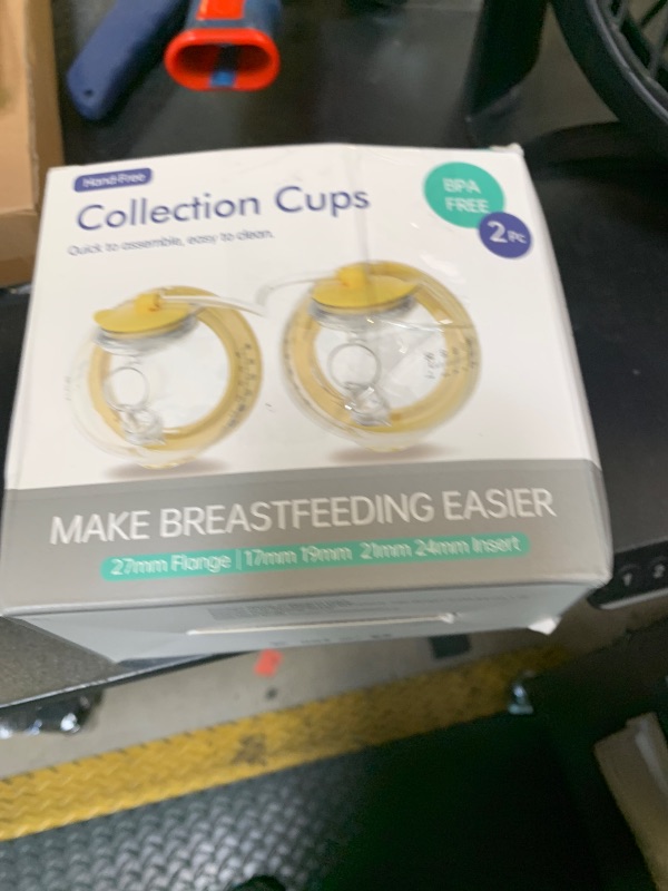 Photo 1 of Hands-Free Collection Cups for Medela Breast Pumps - Only Compatible with Freestyle Flex/Swing Maxi/Solo Pump Parts, Includes 27mm Flange + 17/19/21/24mm Inserts