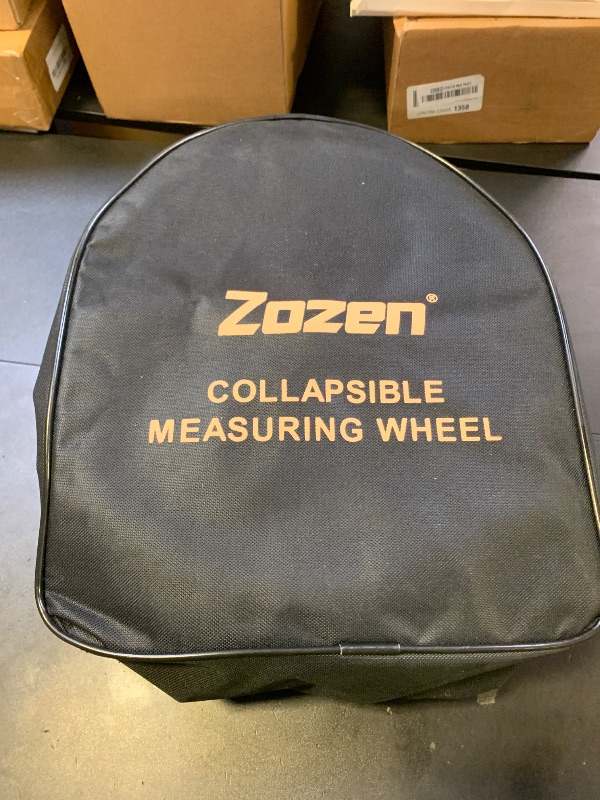 Photo 1 of Zozen Measuring Wheel in Feet and Inches, Mechanical/Double Collapsible/One Key to Reset/Kickstand to Keep Stand/Starting Point Arrow and Cloth Carrying Bag, 0-9,999 Ft Measure Wheel.