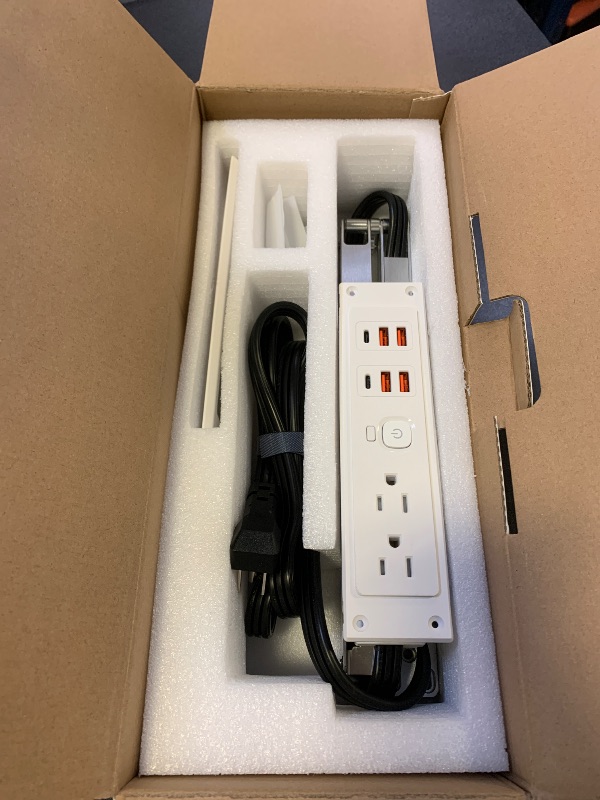 Photo 1 of Drawer Outlet Kit PD30W USB-C Fast Charging Station USB Power Cabinet Plug Charging Strip Recessed Vanity Table Box Desk Nightstand Mount Organizer, 14 AWG Power Cable for Kitchen Bedroom-White