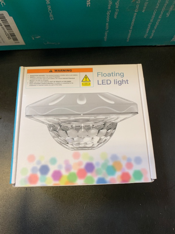 Photo 1 of Rechargeable Floating Pool Lights (1 Pack) - Pool Light with Vibrant RGB Colors, IP68 Waterproof Floating Lights, Upper and Lower Color Changing Led Lights for Pools, Hot Tubs and Garden