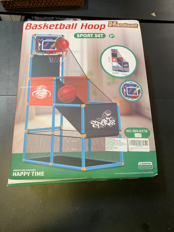 Photo 1 of Arcade Basketball Game Set Boy Toys: Indoor Basketball Hoop with 4 Balls Outdoor Sports Toy for Kids 3-12 Years Old Adjustable Height with Air Pump Kid Party Games Birthday Gifts for Boys Girls Teens