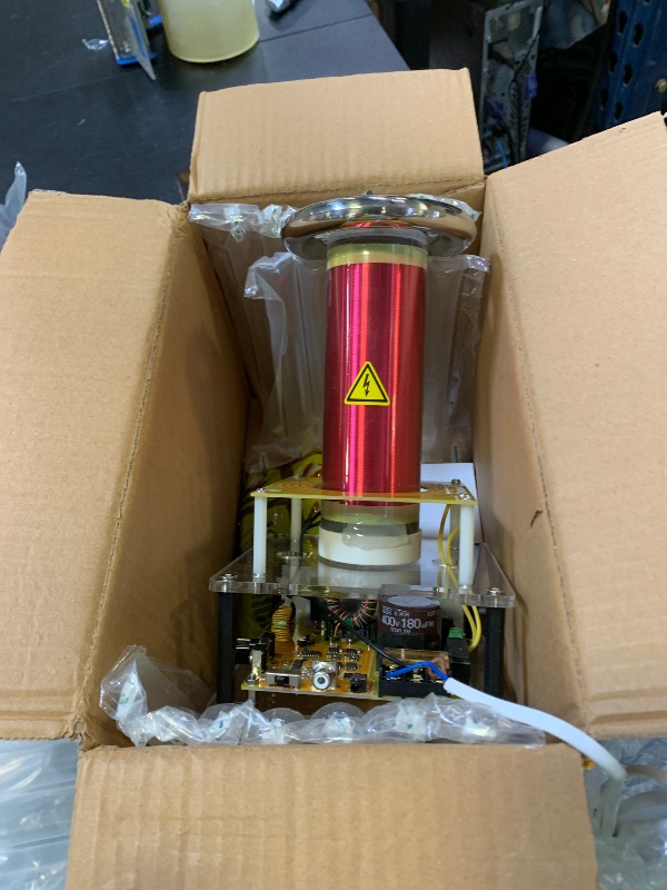 Photo 1 of Music Tesla Coil, SSTC Solid State Tesla Coil Speaker, Artificial Lightning,Integrated Arc Extinguishine, Physics Science Education Experiment Model, Collectible Engine Model for Adults(Red)