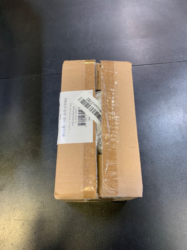 Photo 1 of 1000 Marking Tags with String Attached - 2 1/4” x1 7/16”, Blank White Tags with String for Pricing and Crafting, Small Strung Marking Labels