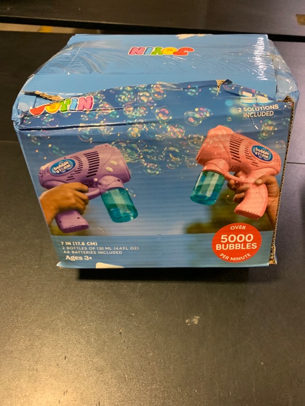 Photo 1 of JOYIN 2 Bubble Guns with 2 Bottles Refill Solution, Bubble Machine Gun for Kids, Toddlers, Party Favors, Summer, Outdoors Activity, Wedding, Easter, Birthday Gift