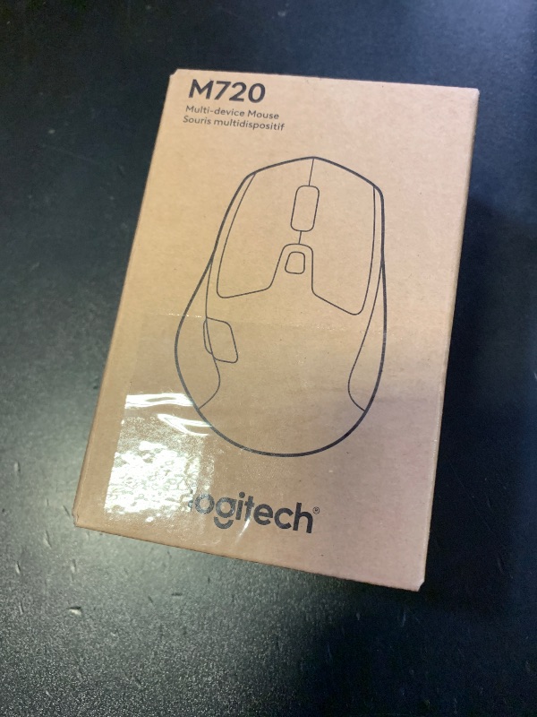 Photo 1 of Logitech M720 Triathlon Wireless Mouse, Bluetooth, USB Unifying Receiver, 1000 DPI, 6 Programmable Buttons, 2-Year Battery, Compatible with Laptop, PC, Mac, iPadOS - Black