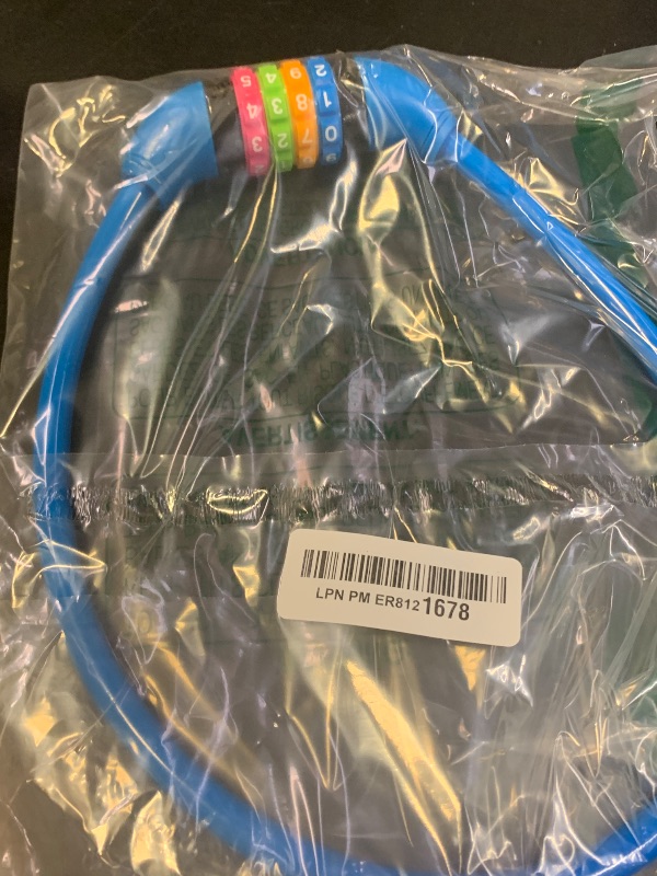 Photo 1 of IDEALUX Bike Lock Cable, Bicycle Cable Lock with 4 Digit Combination & Large Lock Head, Resettable Kids Bike Cable Lock, 2 Ft x ?0.45 in, Lock for Bike, Scooter, Skateboard, Motorcycle, E Bike (Bule)