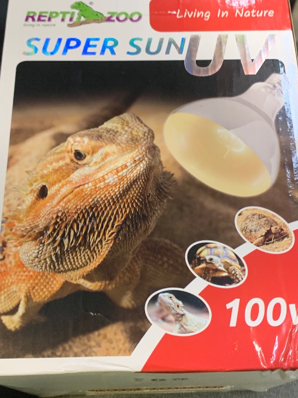Photo 1 of REPTI ZOO 100W Reptile Heat Lamp UVA UVB Reptile Light, Full Spectrum Self-Ballasted Vapor Basking Sunlight Bulb for Reptile and Amphibian Use E26