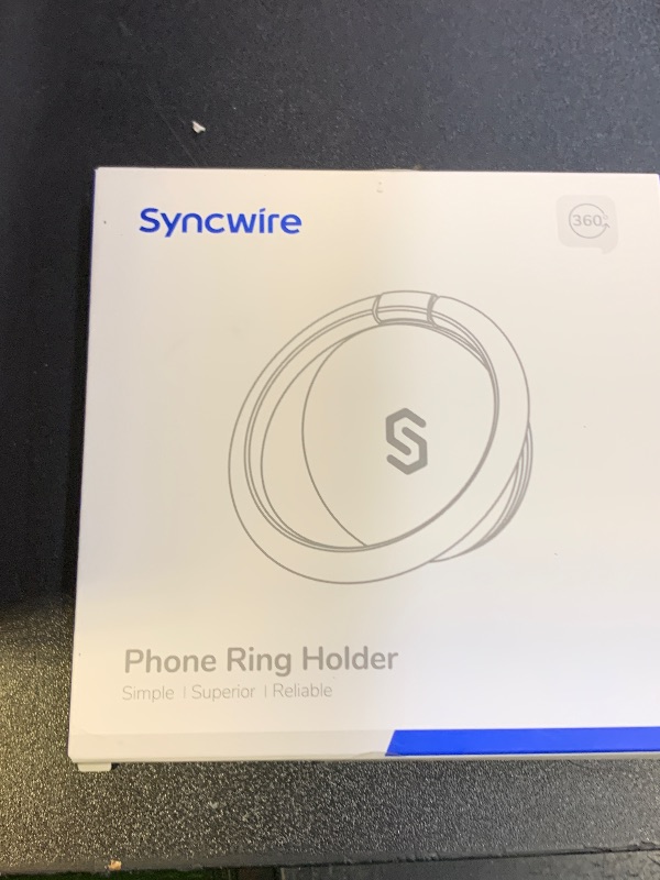 Photo 1 of Syncwire Cell Phone Ring Holder Stand, 360 ° Rotation Finger Ring Kickstand Polished Metal Phone Grip Compatible with iPhone, Samsung, LG, Sony