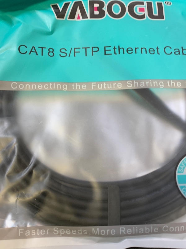 Photo 1 of Cat 8 Ethernet Cable, 15ft Heavy Duty High Speed Internet Network Cable, Professional LAN Cable, 26AWG, 2000Mhz 40Gbps with Gold Plated RJ45 Connector, Shielded in Wall, Indoor&Outdoor, Black