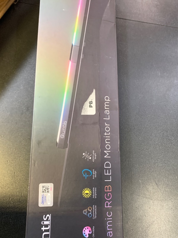 Photo 1 of Quntis Monitor Light RGB Backlight, Dual Light Bar Gaming Office Desk Lamp, 15 Modes Dimmable, 3 Color Temperature Adjustable
