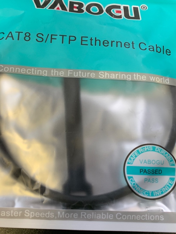 Photo 1 of Cat 8 Ethernet Cable, 1.5Ft 3Ft 6Ft 10Ft 15Ft 20Ft 30Ft 40Ft 50Ft 60Ft 100Ft Heavy Duty High Speed Internet Network Cable, Professional LAN Cable Shielded in Wall, Indoor&Outdoor