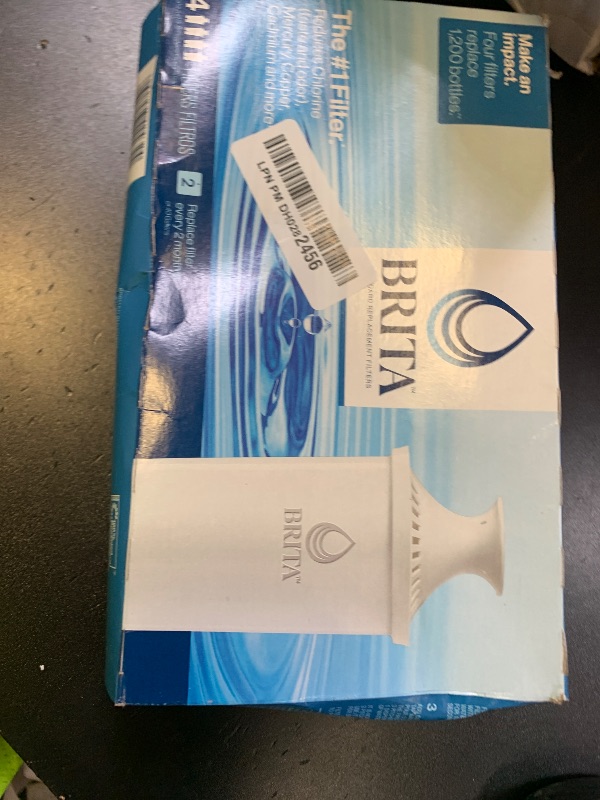 Photo 1 of Brita Standard Water Filter for Pitchers and Dispensers, BPA-Free, Reduces Copper, Cadmium and Mercury Impurities, Lasts Two Months or 40 Gallons, Includes 4 Filters for Pitchers