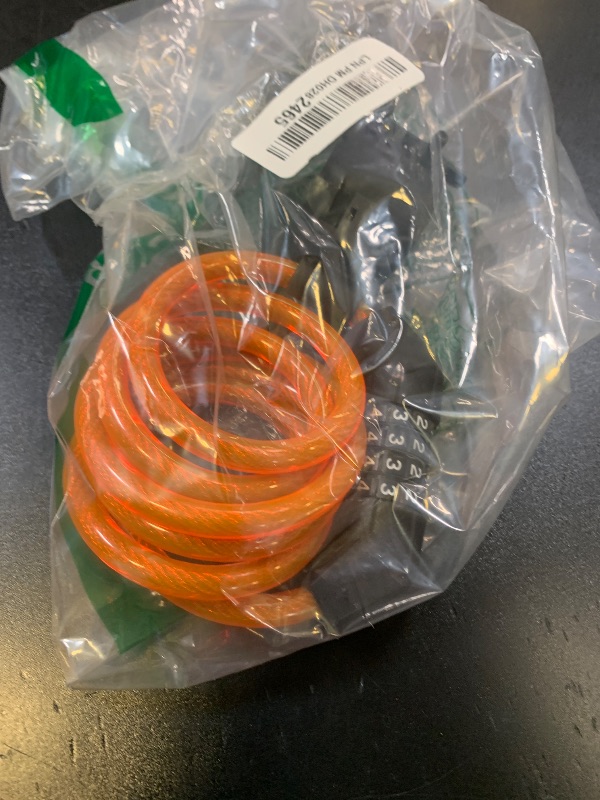 Photo 1 of Titanker Bike Lock Cable, 4 Feet Bike Cable Lock Basic Self Coiling Kids Bike Lock Combination with Complimentary Mounting Bracket, 5/16 Inch Diameter (4FT, Orange-8mm)