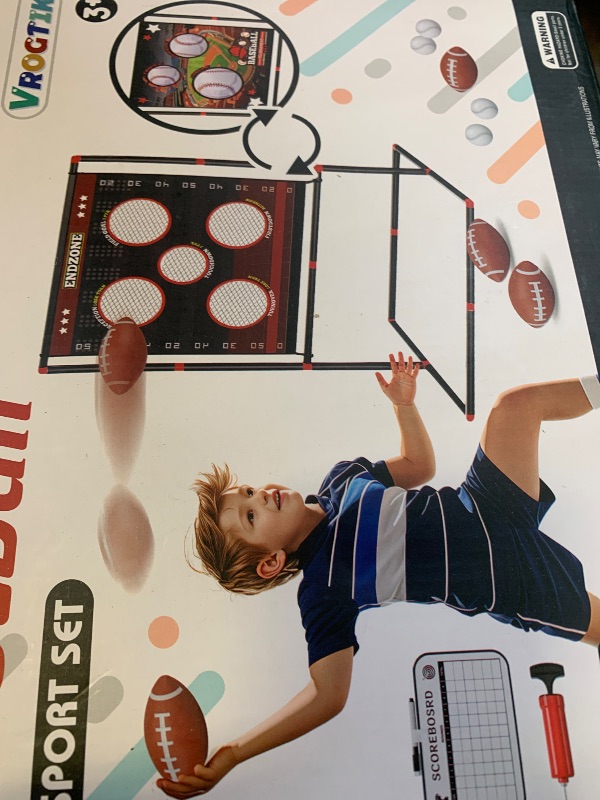 Photo 1 of VROGTIK Football Toss Game for Kids Ages 3-8 - Outdoor Toy for Backyard, Beach & Camping for Toddlers & Family Party Fun