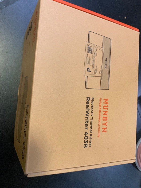 Photo 1 of MUNBYN Bluetooth Thermal Label Printer RW403B, Wireless 4x6 Shipping Label Printer for Small Business, Compatible with Android, iPhone, Windows, Mac, Chromebook, Print Width 1.57"-4.25"