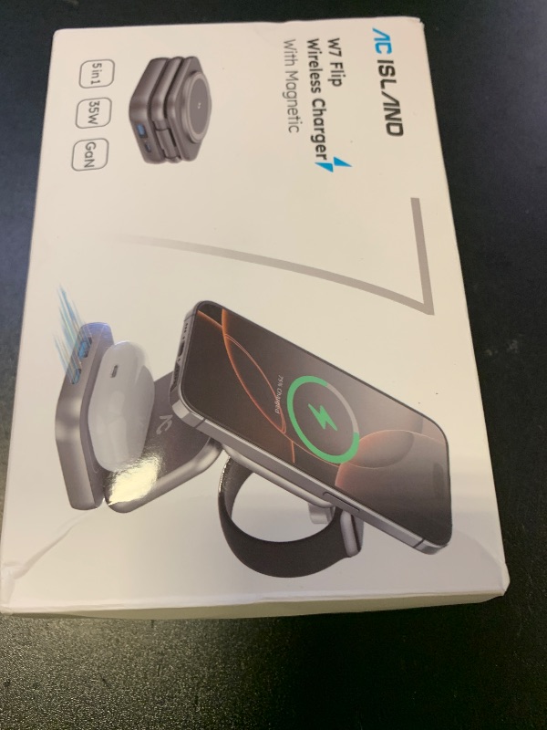 Photo 1 of Wireless Charger for MagSafe, 5-in-1 Evolved Charging Stand, 15W Max Fast Portable Magnetic Station, Titanium Aluminum Foldable for iPhone 16/15/14/13 Series, Apple Watch, AirPods (with 35W Adapter)