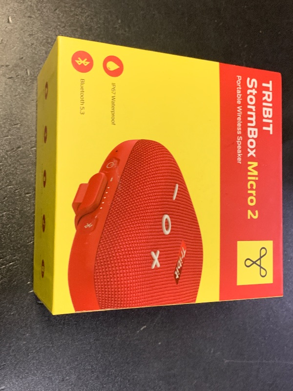 Photo 1 of Tribit StormBox Micro 2 Portable Bluetooth Speaker, Bluetooth 5.3 Speakers with XBass, IP67 Waterproof, 12H Playtime Long Battery for Outdoor Camping Biking (Red)