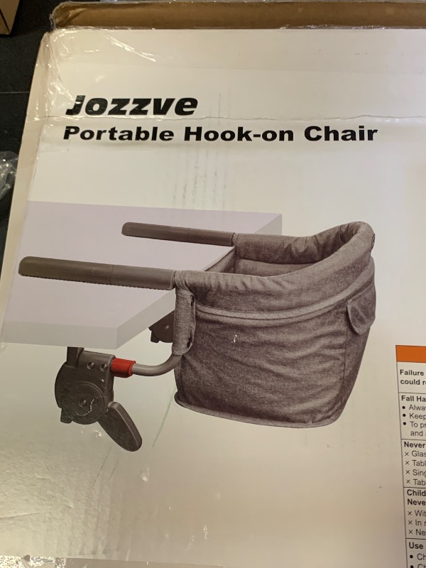 Photo 1 of Hook On High Chair: Portable Fast Table Chair with Storage Bag, Clip on High Chairs for Babies and Toddlers, Foldable Baby Feeding Chair with Removable Seat for Home and Travel -Grey