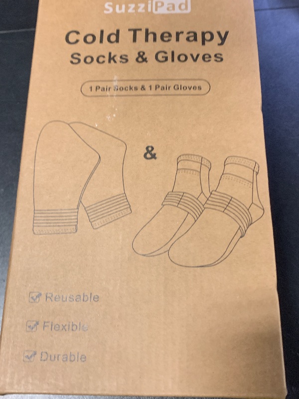 Photo 1 of SuzziPad Cold Socks & Hand Ice Pack, Cooling Gloves for Chemotherapy, Chemo Care Package for Women and Men, S/M, Purple