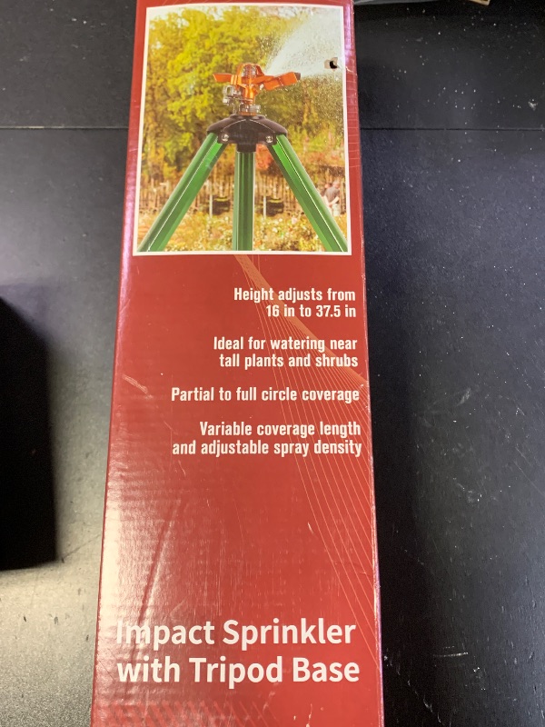Photo 1 of Hourleey Impact Sprinkler on Tripod Base, Heavy Duty Brass Sprinklers for Yard Lawn Garden, 0-360 Degree Large Area Coverage, 3/4 Inch Connector Extension Legs Flip Locks with Brass Sprinkler Head
