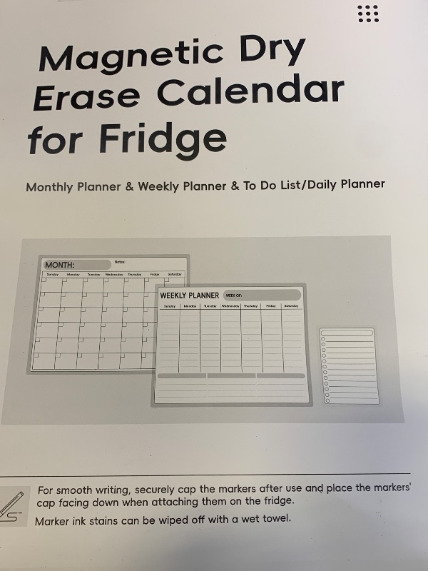 Photo 1 of LANDNEOO Magnetic Dry Erase Calendar for Refrigerator, 3 Pack-Monthly, Weekly, Daily Magnet Fridge Whiteboard Planner for Chore Chart, Menu, To Do List, 14"X11", w/ 6 Markers, Style 2